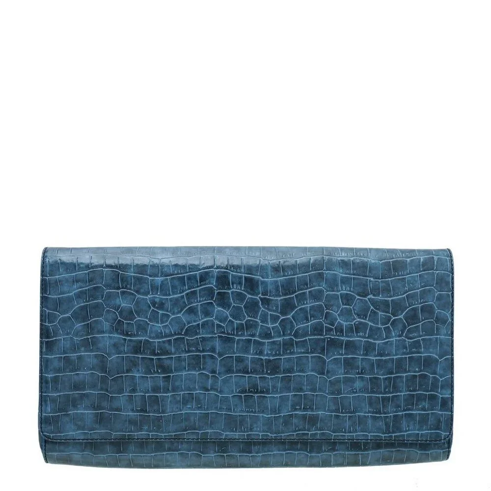Stella Mccartney Blue Faux Croc Betty Clutch Blue 304958-W9275-4005